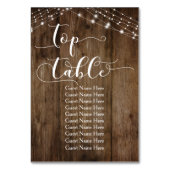 Top Table Wood & Lights avec carte de nom d'invité (Par défaut)