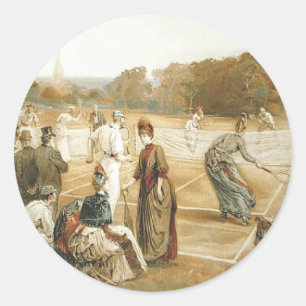 TOP Tennis Old School Ronde Sticker