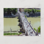 Top uitzicht van de Sant'Angelo Bridge in Rome, It Briefkaart (Voorkant)