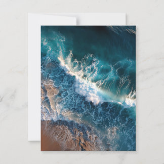 Top uitzicht van Ocean Waves Briefkaart