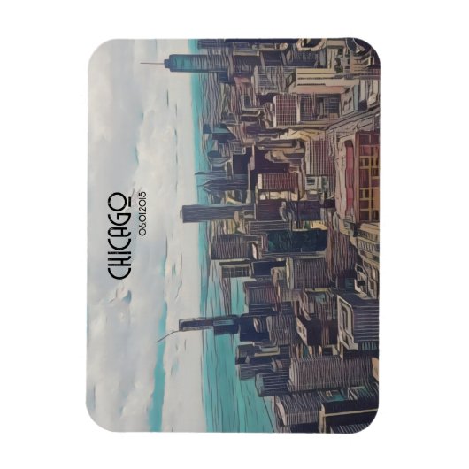 Top van de wereld, Chicago,  datum Magneet (Verticaal)