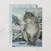 Top van Koning Snow Leopard briefkaart (Voorkant / Achterkant)