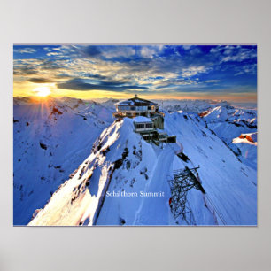 Top van Schilthorn (geëtiketteerd) Poster