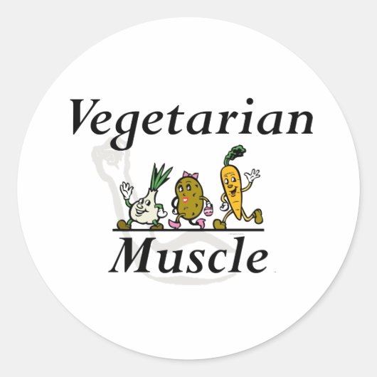 TOP Vegetarische spier Ronde Sticker (Voorkant)