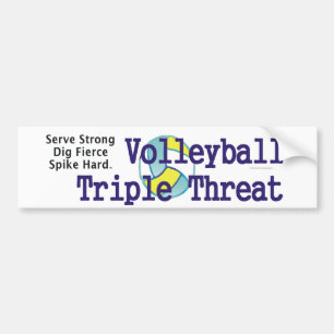 TOP Volleyball Triple Threat Bumpersticker