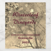 Top "Winterleaf" Gold, Set de 6 Étiquettes de vin (Étiquettes simples)