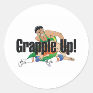 TOP Wresting Grapple Up Ronde Sticker