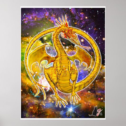 Topaas Kosmische Draak Poster (Voorkant)