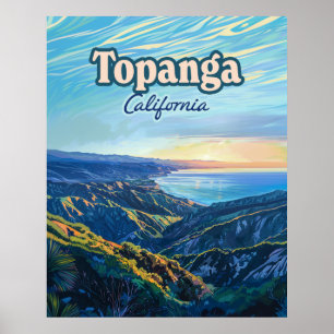 Topanga California Canyon Vintage van Los Angeles Poster