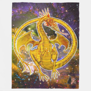Topaz Cosmic Dragon Fleece Blanket