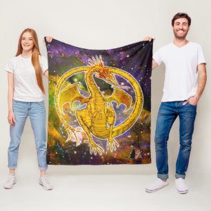 Topaz Cosmic Dragon Fleece Blanket Deken