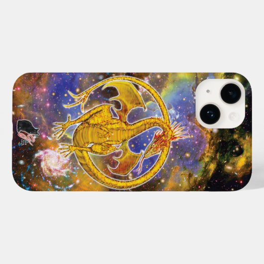 Topaz Cosmic Dragon Hoesje-Gemate iPhone Case (Achterkant (horizontaal))