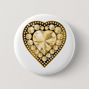 Topaz Gem Heart Ronde Button 5,7 Cm