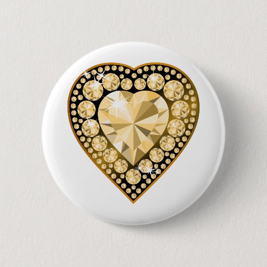Topaz Gem Heart Ronde Button 5,7 Cm (Voorkant)