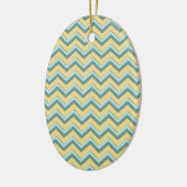 Topaz Glitter Chevron Pattern Keramisch Ornament (Links)