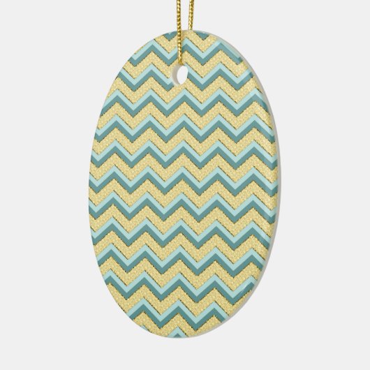 Topaz Glitter Chevron Pattern Keramisch Ornament (Links)