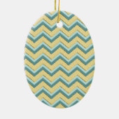 Topaz Glitter Chevron Pattern Keramisch Ornament (Achterkant)
