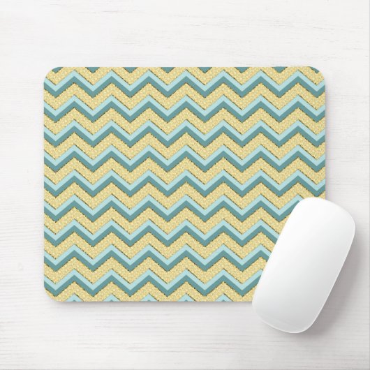Topaz Glitter Chevron Pattern Muismat (Met muis)