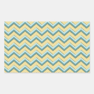 Topaz Glitter Chevron Pattern Rechthoekige Sticker