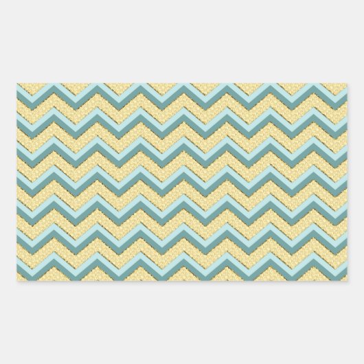 Topaz Glitter Chevron Pattern Rechthoekige Sticker (Voorkant)