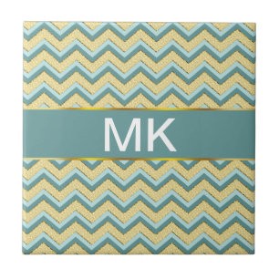 Topaz Glitter Chevron Pattern Tegeltje