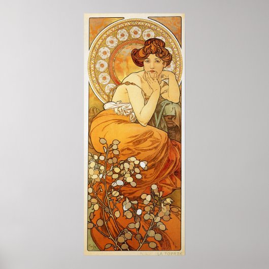 Topaz Illustratie door Alphonse Mucha Poster (Voorkant)