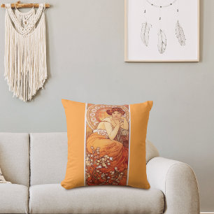 Topaz Illustration Alphonse Mucha Nouveau Kussen