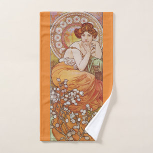 Topaz Lady vintage orange Art nouveau Mucha