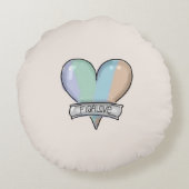 Topaz Mist Figaro round pillow Rond Kussen (Achterkant)