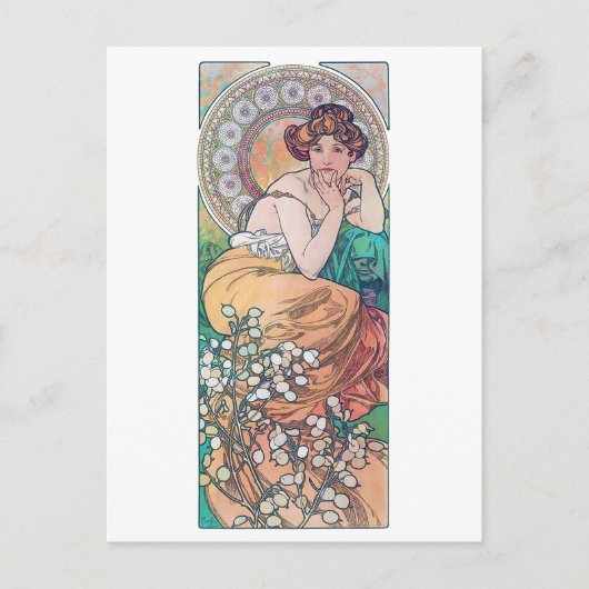 Topaz (vier juwelen), Alphonse Mucha Briefkaart (Voorkant)