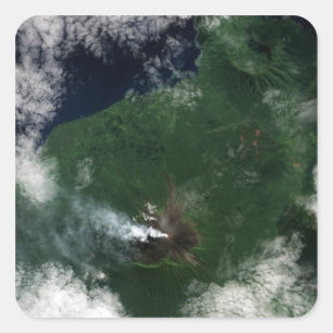 Topconferentie van de Ulawun-vulkaan in Nieuw-Brit Vierkante Sticker