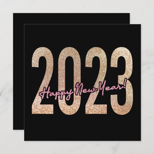 Topdesign van 2023 met glitterige textuur save the date (Voorkant / Achterkant)