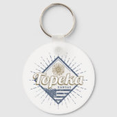 Topeka City Kansas Verenigde Staten Zonnebloem Ver Sleutelhanger (Voorkant)