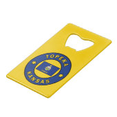 Topeka Kansas Kredietkaart Flessenopener (Voorkant Gekanteld)
