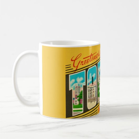 Topeka Kansas Rétro Salutation Mug (Gauche)