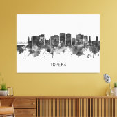 Topeka Kansas Skyline BW Canvas Afdruk (Insitu (Woonkamer))