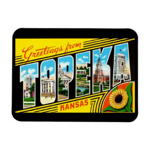 Topeka Kansas stijl met groot lettergreet Magneet