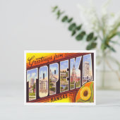 Topeka, Kansas Vintage Big Letters Carte postale (Debout devant)
