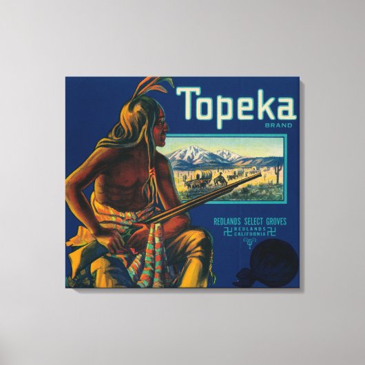 Topeka merk Citrus Crate Label Canvas Afdruk (Voorkant)