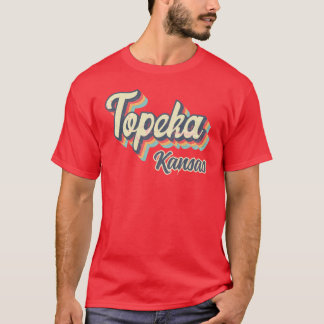 Topeka stad Kansas Retro Vintage 70er jaren regenb T-shirt