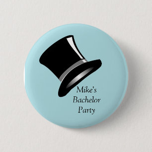 Tophoed op blauw ronde button 5,7 cm