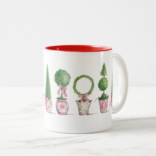 Topiacés de Noël Café Mug (Devant droit)