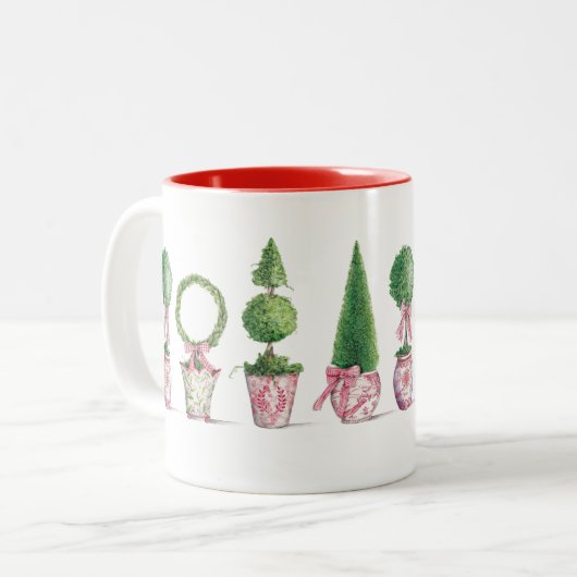 Topiacés de Noël Café Mug (Devant gauche)