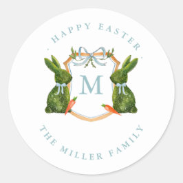 Topiaries Bunny Happy Easter Label / Seal