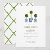 Topiaries Easter brunch & eggs hunt invitation (Devant / Derrière)