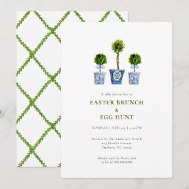 Topiaries Easter brunch & eggs hunt invitation Kaart