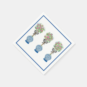 Topiary blauwe en witte gemberpot  servet