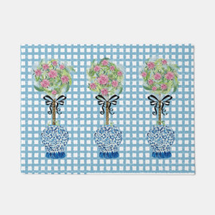 Topiary Blue en White Ginger Jar Doormat Rug Deurmat