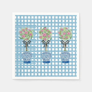 Topiary Blue en White Ginger Jar Doormat Rug Servet
