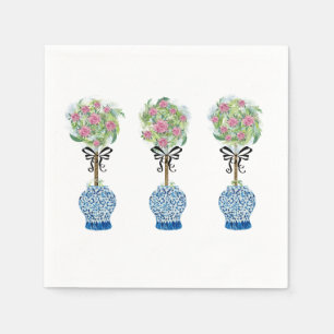 Topiary Blue en White Ginger Jar Doormat Rug Servet